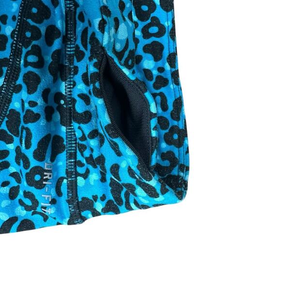 Nike Dri Fit Blue Leopard Print Running Leggings Size Medium - Picture 7 of 11